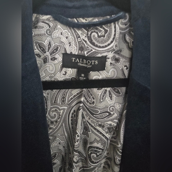NWT Talbots Womens Velvet Single Button Blazer 16, Dark Teal - Picture 2 of 3